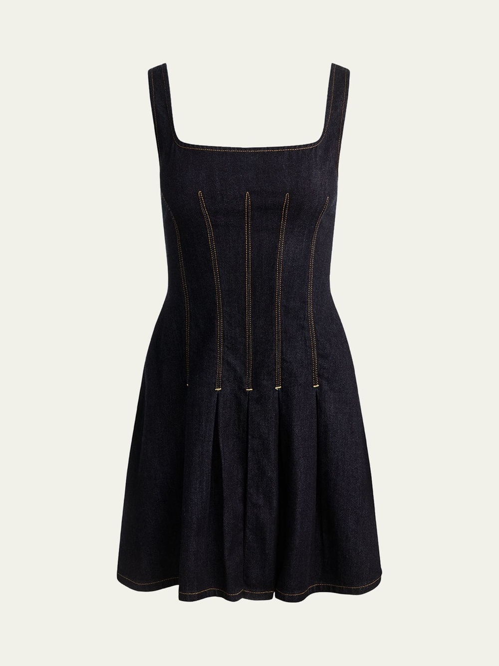 Alice + Olivia Square-Neck HOLLIS DENIM MINI DRESS - Picture 11 of 12